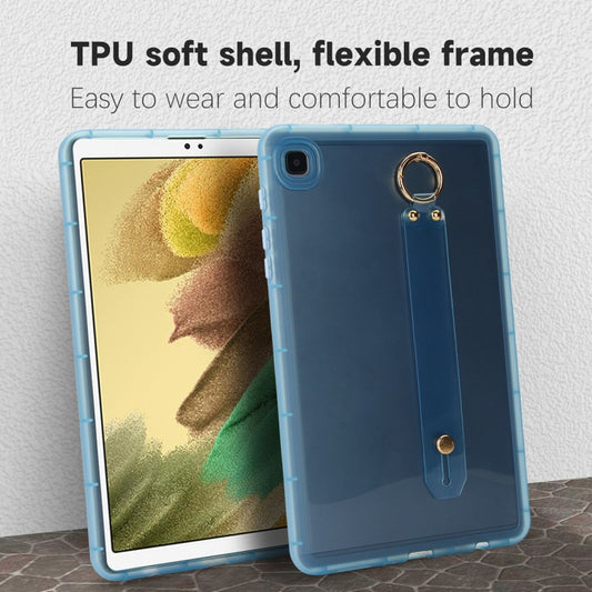 For Samsung Galaxy Tab S9 / S8 / S7 Wristband Holder PC Hybrid TPU Soft Tablet Case(Blue) by buy2fix