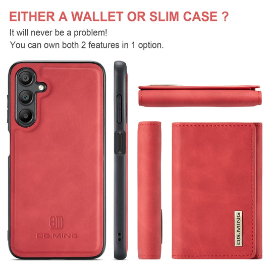 For Samsung Galaxy A16 5G DG.MING M1 Series 3-Fold Multi Card Wallet + Magnetic Phone Case(Red) by DG.MING