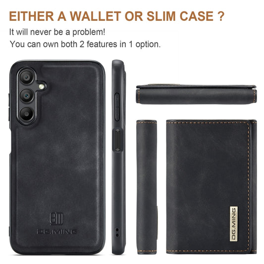 For Samsung Galaxy A16 5G DG.MING M1 Series 3-Fold Multi Card Wallet + Magnetic Phone Case(Black) by DG.MING