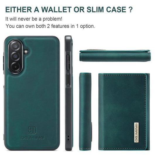 For Samsung Galaxy A26 5G DG.MING M1 Series 3-Fold Multi Card Wallet + Magnetic Phone Case(Green) - Galaxy Phone Cases by DG.MING | Online Shopping UK | buy2fix