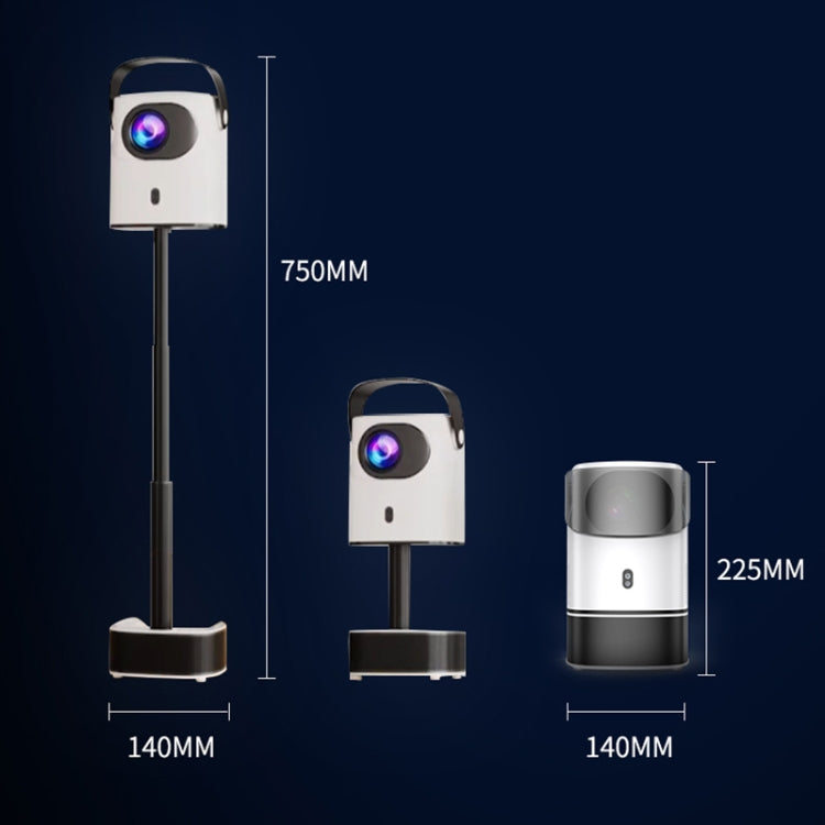 TS-2 1920 x 1080P 240ANSI HiSilicon 352 Android 9.0 Telescopic Projector, US Plug(White) by buy2fix