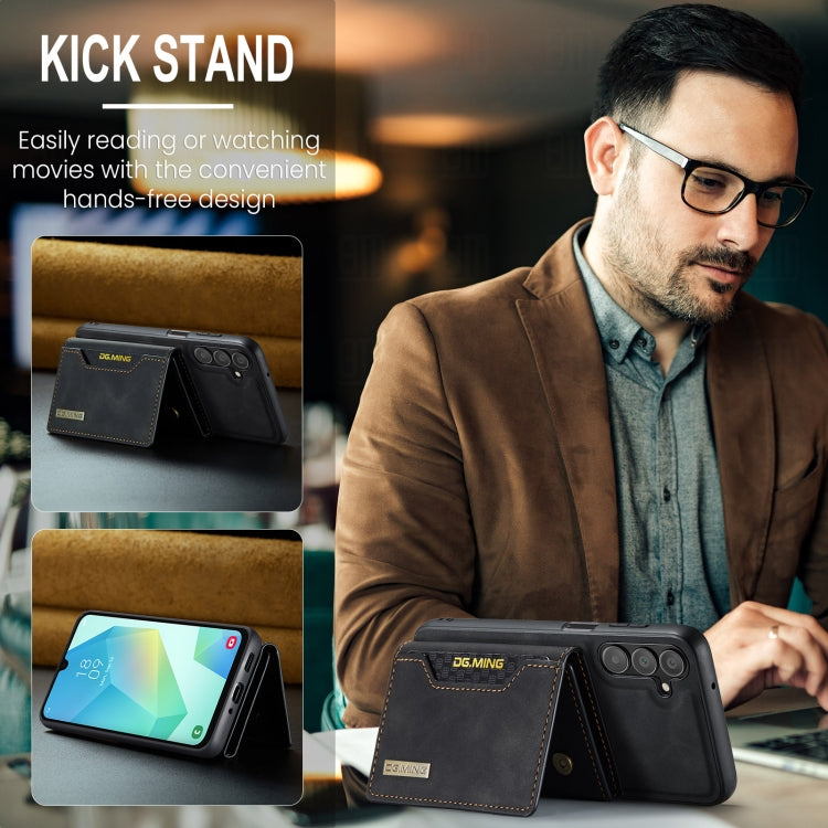 For Samsung Galaxy A16 5G DG.MING M2 Series 3-Fold Multi Card Bag + Magnetic Phone Case(Black) by DG.MING