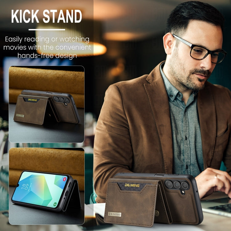For Samsung Galaxy A16 5G DG.MING M2 Series 3-Fold Multi Card Bag + Magnetic Phone Case(Coffee) by DG.MING