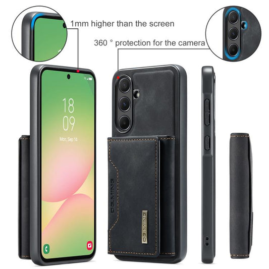 For Samsung Galaxy A56 5G DG.MING M2 Series 3-Fold Multi Card Bag + Magnetic Phone Case(Black) - Galaxy Phone Cases by DG.MING | Online Shopping UK | buy2fix