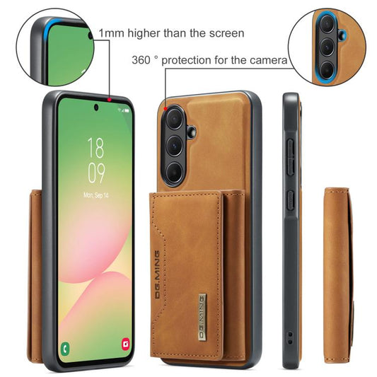 For Samsung Galaxy A56 5G DG.MING M2 Series 3-Fold Multi Card Bag + Magnetic Phone Case(Brown) - Galaxy Phone Cases by DG.MING | Online Shopping UK | buy2fix