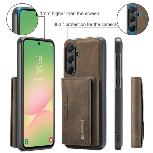 For Samsung Galaxy A56 5G DG.MING M2 Series 3-Fold Multi Card Bag + Magnetic Phone Case(Coffee) - Galaxy Phone Cases by DG.MING | Online Shopping UK | buy2fix