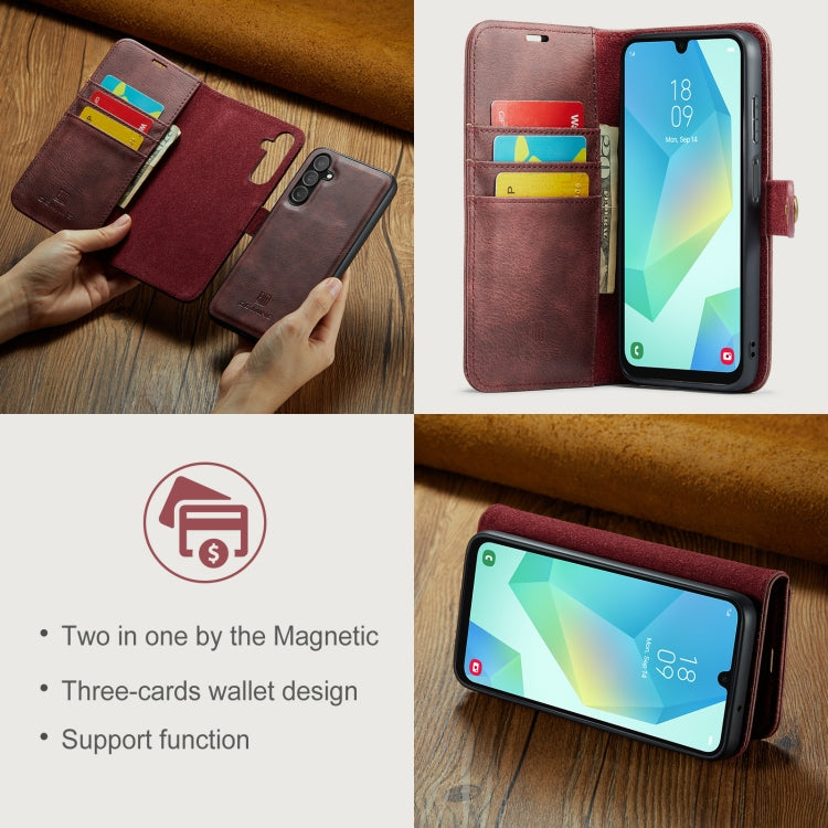 For Samsung Galaxy A16 5G DG.MING Crazy Horse Texture Detachable Magnetic Leather Case(Red) by DG.MING