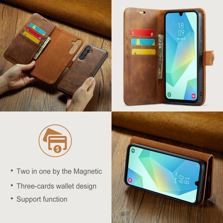 For Samsung Galaxy A16 5G DG.MING Crazy Horse Texture Detachable Magnetic Leather Case(Brown) by DG.MING