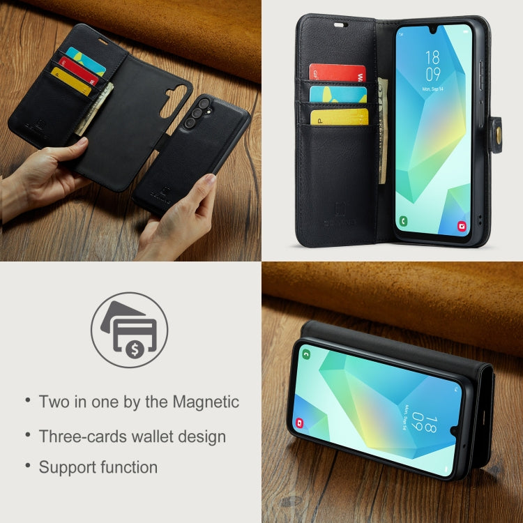 For Samsung Galaxy A16 5G DG.MING Crazy Horse Texture Detachable Magnetic Leather Case(Black) by DG.MING