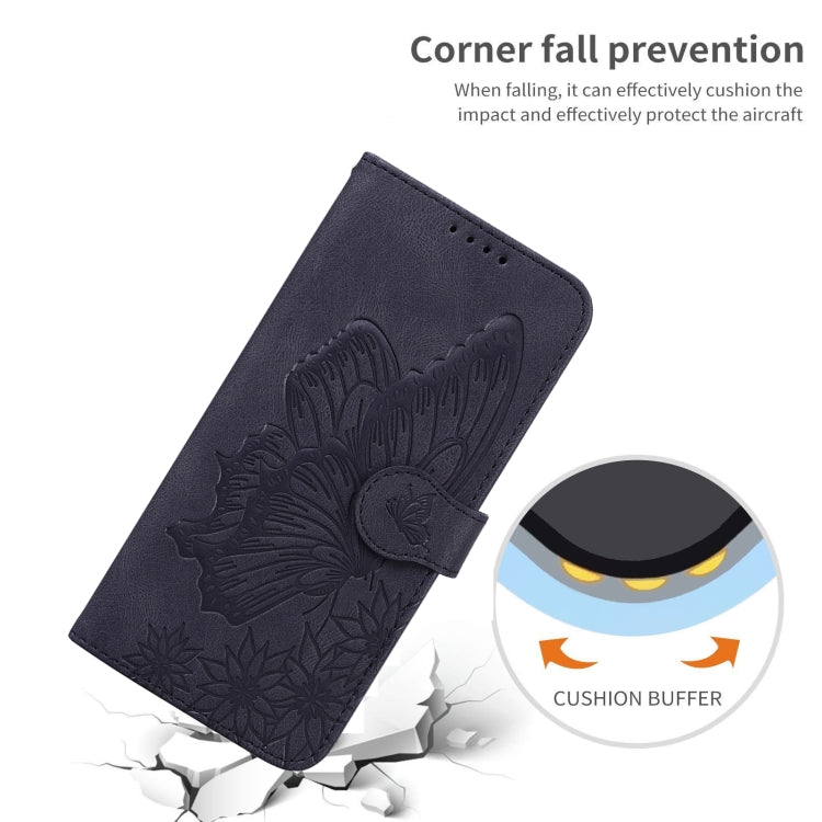 For Samsung Galaxy S25 5G Retro Skin Feel Butterflies Embossing Horizontal Flip Leather Phone Case(Black) by buy2fix