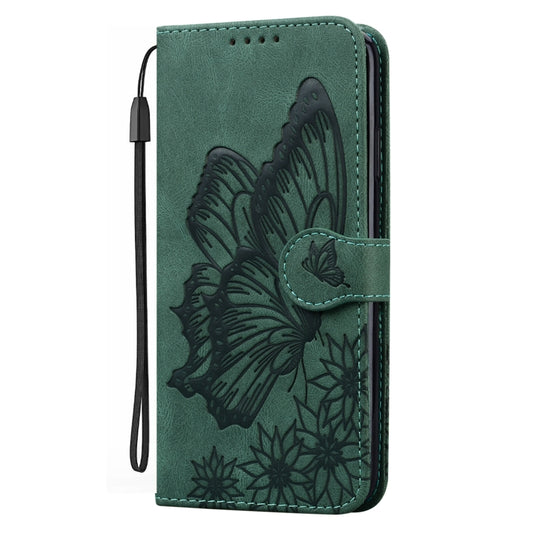 For Samsung Galaxy S25+ 5G Retro Skin Feel Butterflies Embossing Horizontal Flip Leather Phone Case(Green) by buy2fix