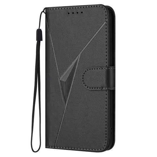 For Motorola Moto G Power 2024 Triangle Pattern Buckle Clasp Leather Phone Case(Black) by buy2fix