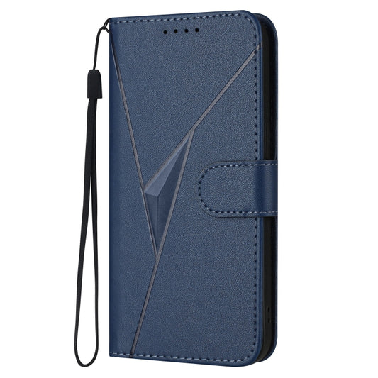 For Motorola Moto G Power 2024 Triangle Pattern Buckle Clasp Leather Phone Case(Royal Blue) by buy2fix