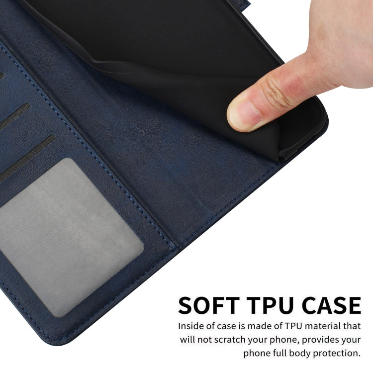 For Samsung Galaxy S25+ / S24+ 5G Solid Calf Texture Flip Leather Phone Case(Dark Blue) by buy2fix