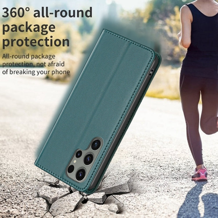 For Samsung Galaxy S25 Ultra 5G Magnetic Leather Phone Case(Green) by buy2fix