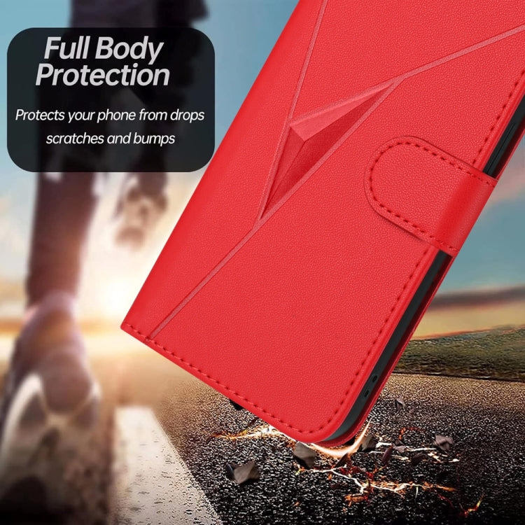For Tecno Spark Go 2024 Triangle Pattern Buckle Clasp Leather Phone Case(Red) by buy2fix