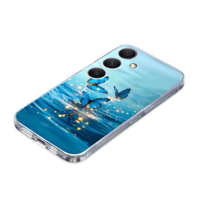 For Samsung Galaxy S25 FE 5G Colorful Painting Pattern TPU Phone Case(Blue Butterflies) by buy2fix