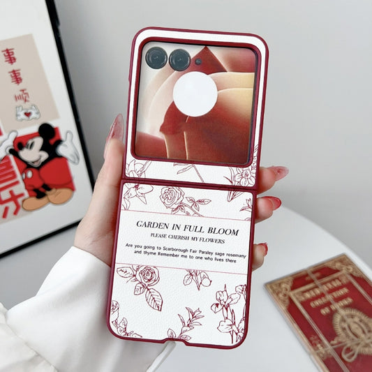 For Motorola Razr 50 Ultra Sketch Flower Pattern Phone Case(Rose) by buy2fix