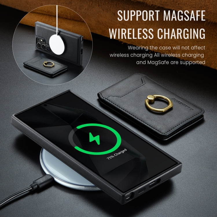 For Samsung Galaxy S24 Ultra 5G MAGKING K1 MagSafe Detachable Wallet RFID Back Cover Phone Case(Black) by MAGKING