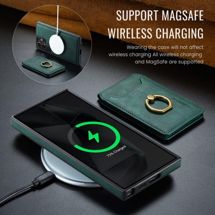 For Samsung Galaxy S24 Ultra 5G MAGKING K1 MagSafe Detachable Wallet RFID Back Cover Phone Case(Green) by MAGKING