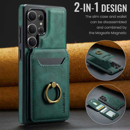 For Samsung Galaxy S25 Ultra 5G MAGKING K1 MagSafe Detachable Wallet RFID Back Cover Phone Case(Green) - Galaxy S25 Ultra 5G Cases by MAGKING | Online Shopping UK | buy2fix
