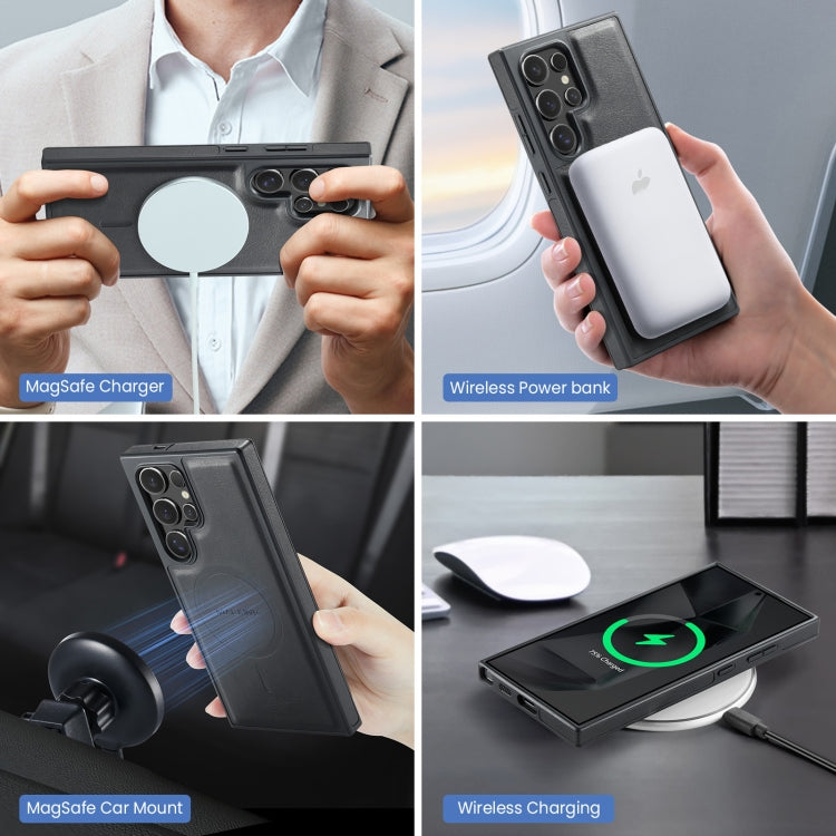 For Samsung Galaxy S24 Ultra 5G MAGKING K2 Series MagSafe RFID Card Bag Detachable Phone Case(Black) by MAGKING