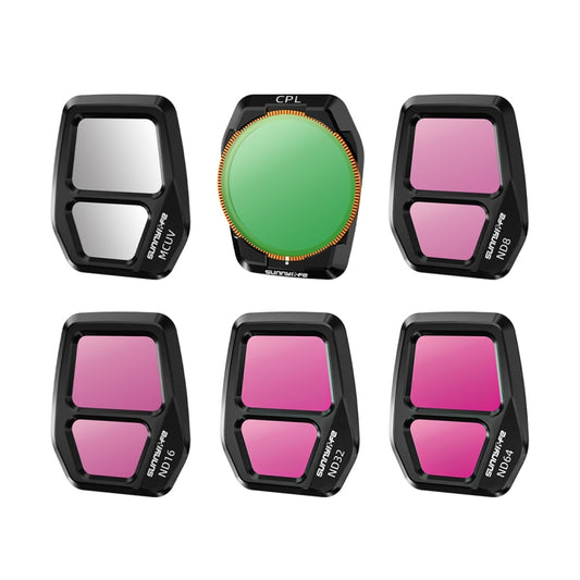 For DJI Air 3S Sunnylife Camera Lens Filter, Filter:6 in 1 UV CPL ND8-64 by Sunnylife