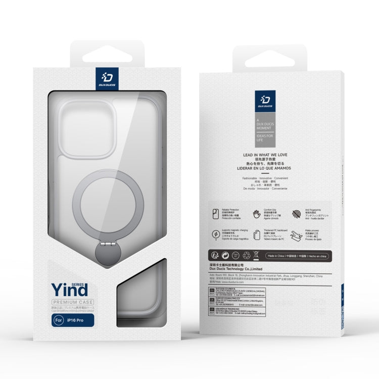 For iPhone 16 Pro Max DUX DUCIS Yind Series MagSafe TPU Hybrid PC Phone Case with Stand(Grey) by DUX DUCIS