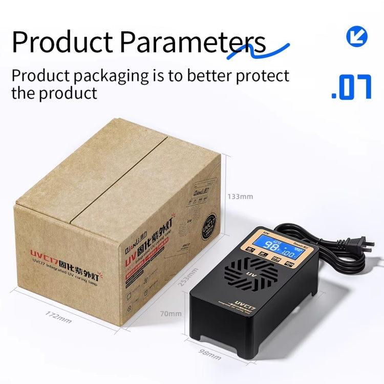 Qianli UVC17 7 inch Integrated UV Curing Lamp with Timing Function, Plug:UK Plug by QIANLI