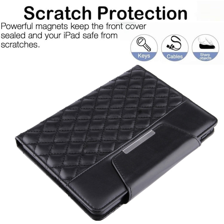 For iPad mini 6 / mini 2024 Diamond Pattern Hardware Buckle Smart Leather Tablet Case(Black) - iPad mini 2024 Cases by buy2fix | Online Shopping UK | buy2fix