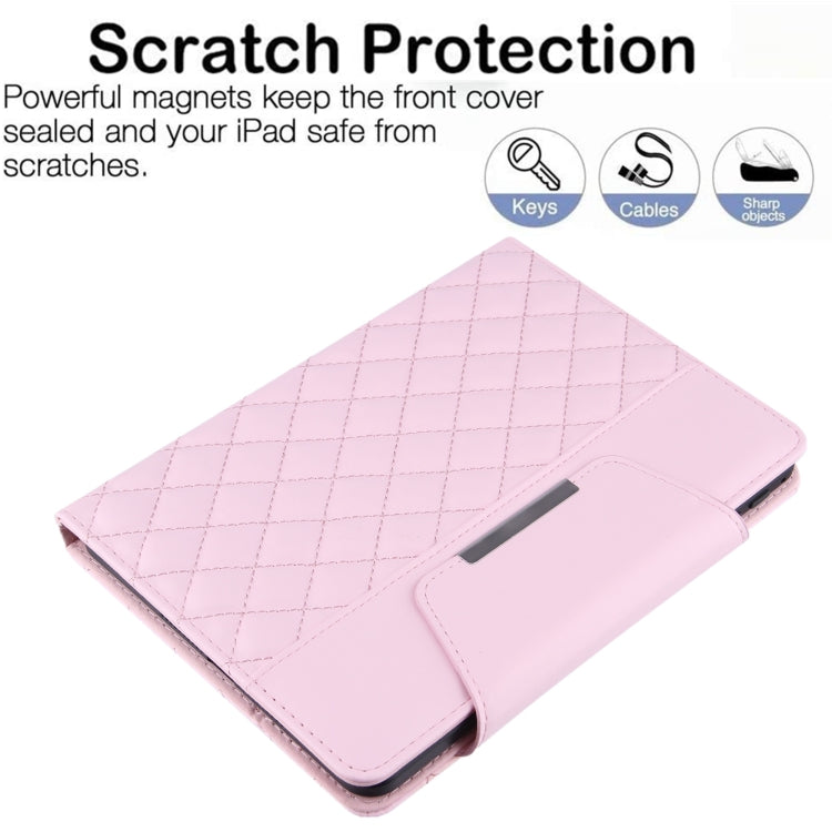 For iPad mini 6 / mini 2024 Diamond Pattern Hardware Buckle Smart Leather Tablet Case(Pink) - iPad mini 2024 Cases by buy2fix | Online Shopping UK | buy2fix