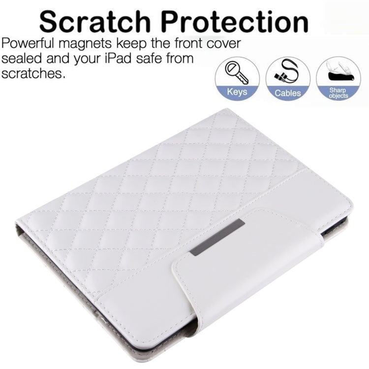For iPad mini 6 / mini 2024 Diamond Pattern Hardware Buckle Smart Leather Tablet Case(Whtie) - iPad mini 2024 Cases by buy2fix | Online Shopping UK | buy2fix