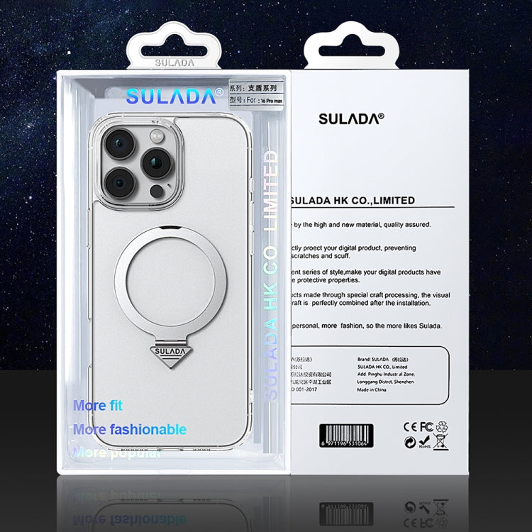 For iPhone 16 SULADA Transparent MagSafe Magnetic Holder Phone Case by SULADA
