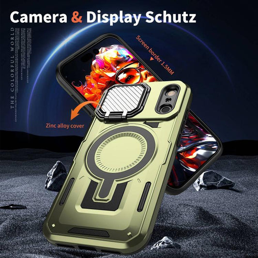 For iPhone 17 Pro Shield Frame Holder MagSafe Phone Case(Olive Green) - iPhone 17 Pro Cases by buy2fix | Online Shopping UK | buy2fix