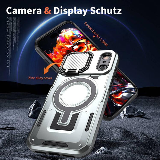 For iPhone 17 Pro Shield Frame Holder MagSafe Phone Case(Grey) - iPhone 17 Pro Cases by buy2fix | Online Shopping UK | buy2fix