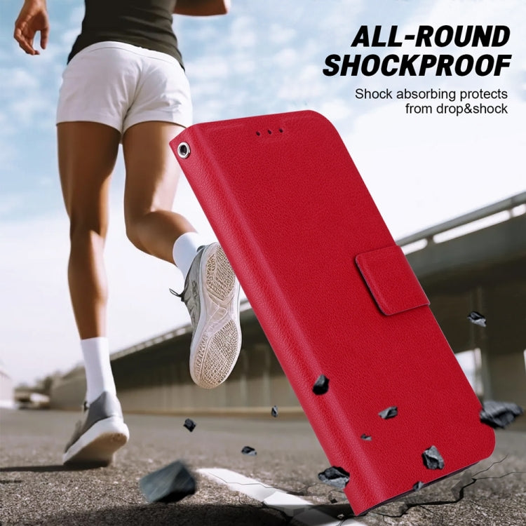 For iPhone 16e Ultra-thin Voltage Magnetic Buckle Leather Phone Case(Red) - iPhone 16e Cases by buy2fix | Online Shopping UK | buy2fix
