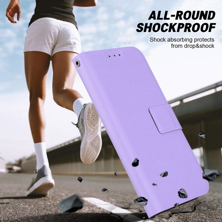 For iPhone 16e Ultra-thin Voltage Magnetic Buckle Leather Phone Case(Purple) - iPhone 16e Cases by buy2fix | Online Shopping UK | buy2fix