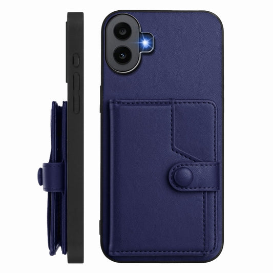 For Nothing CMF Phone 1 Button Card Bag RFID Anti-theft Phone Case(Blue) - More Brand by buy2fix | Online Shopping UK | buy2fix