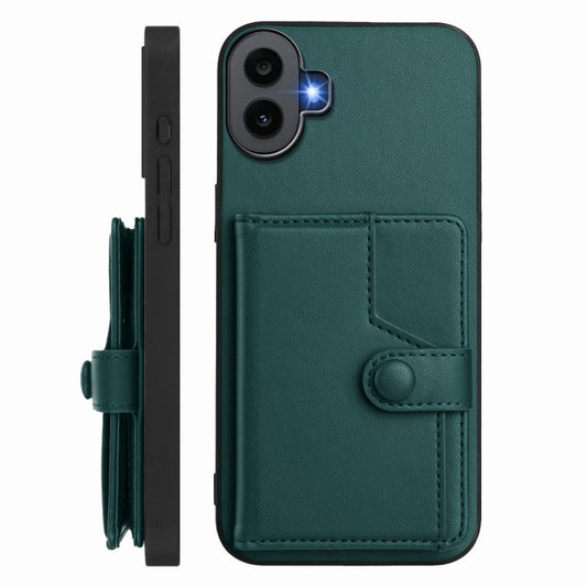 For Nothing CMF Phone 1 Button Card Bag RFID Anti-theft Phone Case(Green) - Nothing Cases by buy2fix | Online Shopping UK | buy2fix