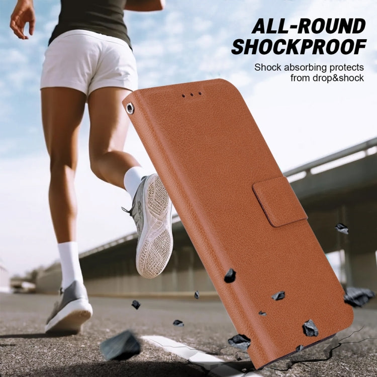 For Samsung Galaxy S25+ 5G Ultra-thin Voltage Magnetic Buckle Leather Phone Case(Brown) by buy2fix