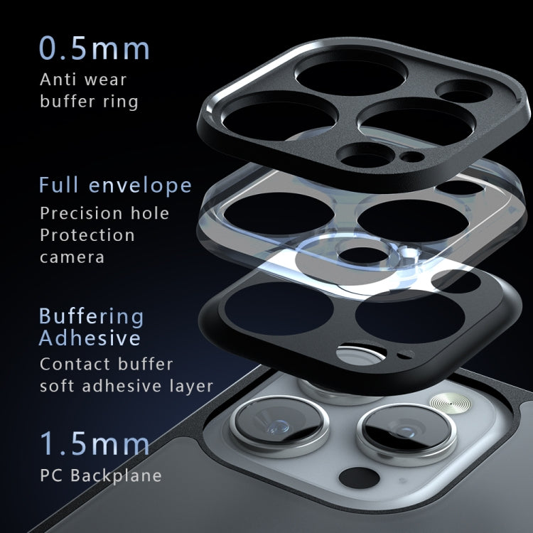 For iPhone 16 Pro Max Armor MagSafe PC Hybrid TPU Phone Case(Frosted Black) by buy2fix