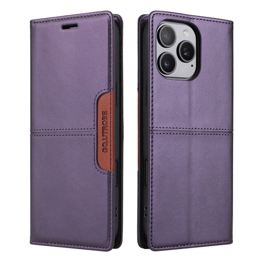 For iPhone 15 Pro Max GQUTROBE G01 RFID Anti-theft Leather Phone Case(Purple) - iPhone 15 Pro Max Cases by GQUTROBE | Online Shopping UK | buy2fix