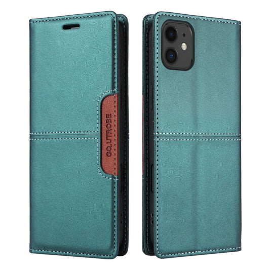 For iPhone 11 GQUTROBE G01 RFID Anti-theft Leather Phone Case(Green) - iPhone 12 Pro Max Cases by GQUTROBE | Online Shopping UK | buy2fix