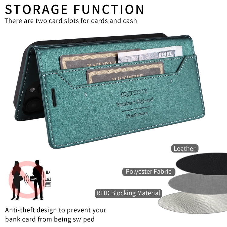 For iPhone 15 GQUTROBE G01 RFID Anti-theft Leather Phone Case(Green) - iPhone 15 Cases by GQUTROBE | Online Shopping UK | buy2fix