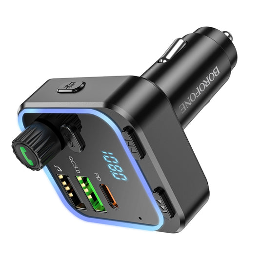 Borofone BC53 Highway PD20W & QC3.0 Car Bluetooth FM Transmitter(Black) by Borofone
