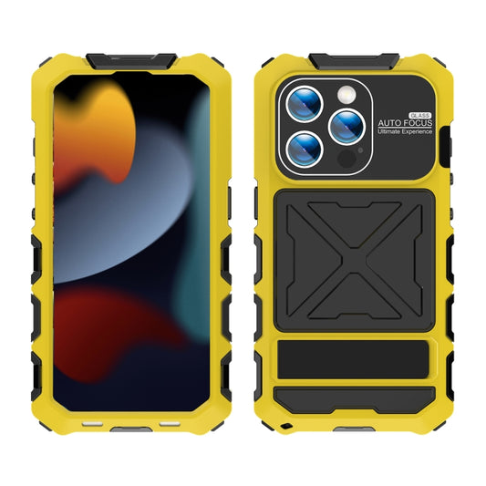 For iPhone 15 Pro Max R-JUST Life Waterproof Dustproof Shockproof Phone Case(Yellow) - iPhone 15 Pro Max Cases by R-JUST | Online Shopping UK | buy2fix