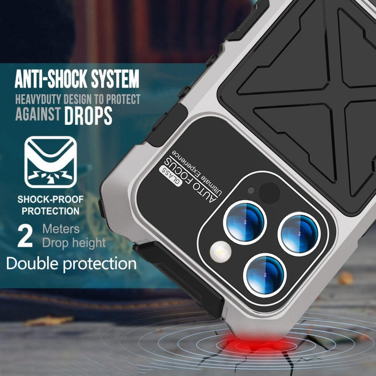 For iPhone 15 Pro R-JUST Life Waterproof Dustproof Shockproof Phone Case(Silver) - iPhone 15 Pro Cases by R-JUST | Online Shopping UK | buy2fix