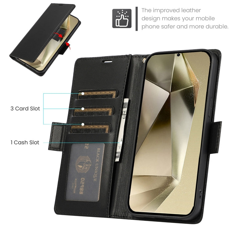 For Samsung Galaxy S25 Ultra 5G Side Buckle RFID Anti-theft Leather Phone Case(Black) by buy2fix