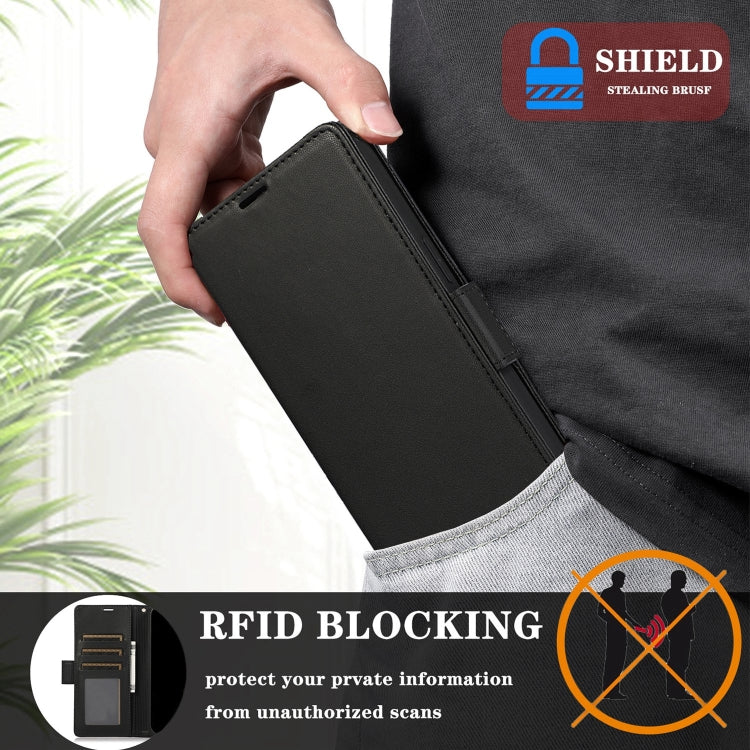 For Samsung Galaxy S25+ / S24+ 5G Side Buckle RFID Anti-theft Leather Phone Case(Black) by buy2fix