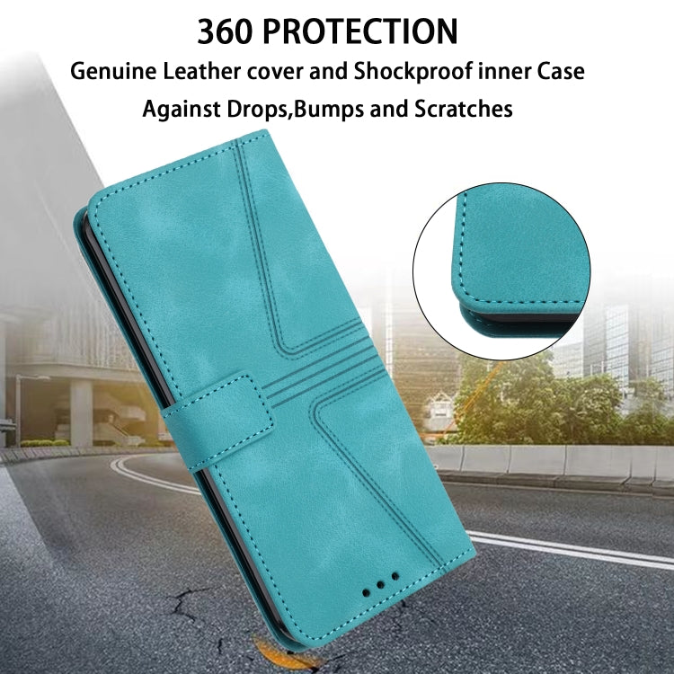 For Samsung Galaxy S25+5G Triangle Solid Color Leather Phone Case(Green) by buy2fix